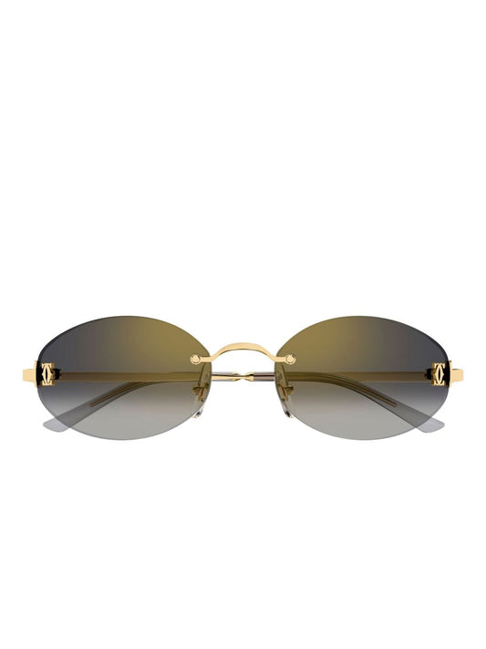Cartier Eyewear  logo-detail round-frame sunglasses